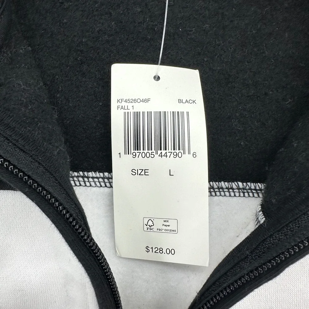 Michael Kors Quarter Zip Mens Large Sweatshirt Black White Colorblock Pullover - Picture 4 of 8